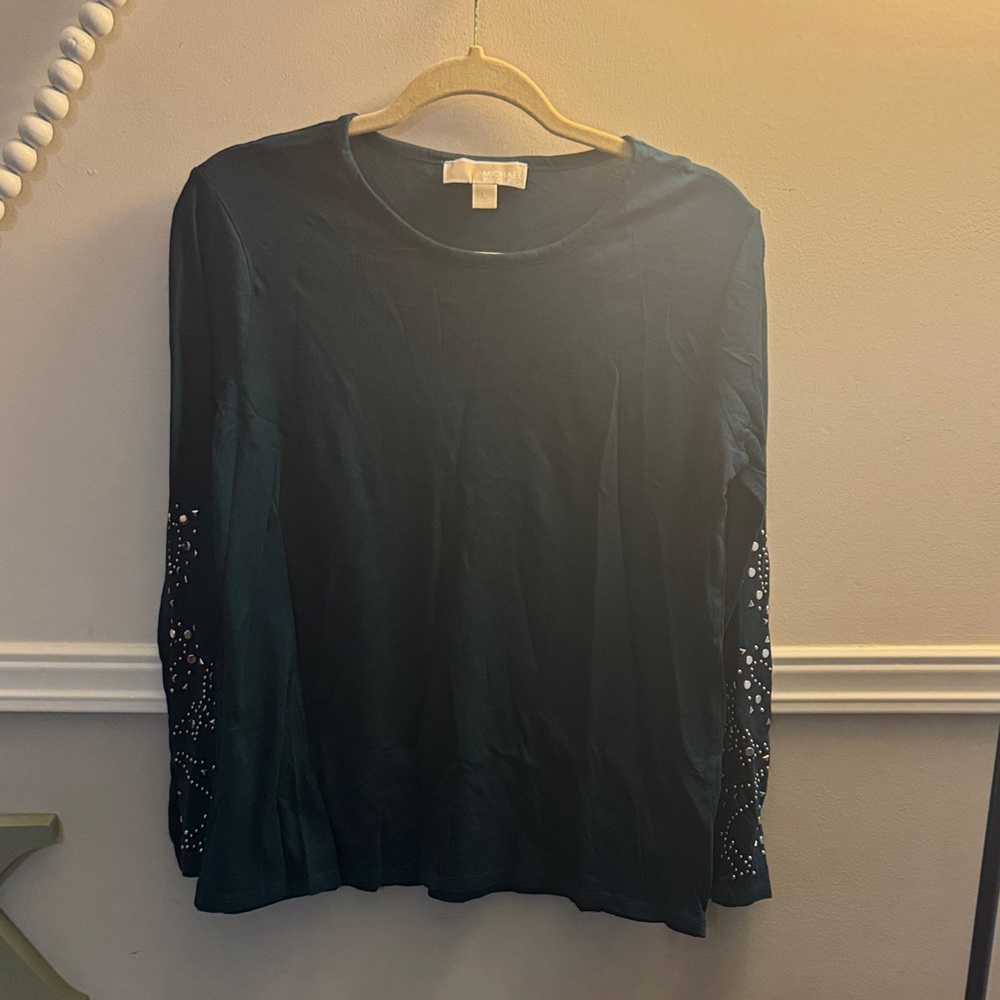 Elegant MK Teal Long Sleeve Top